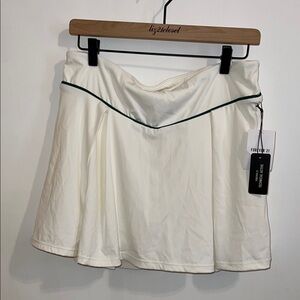 Stylish White skort with Green Accent